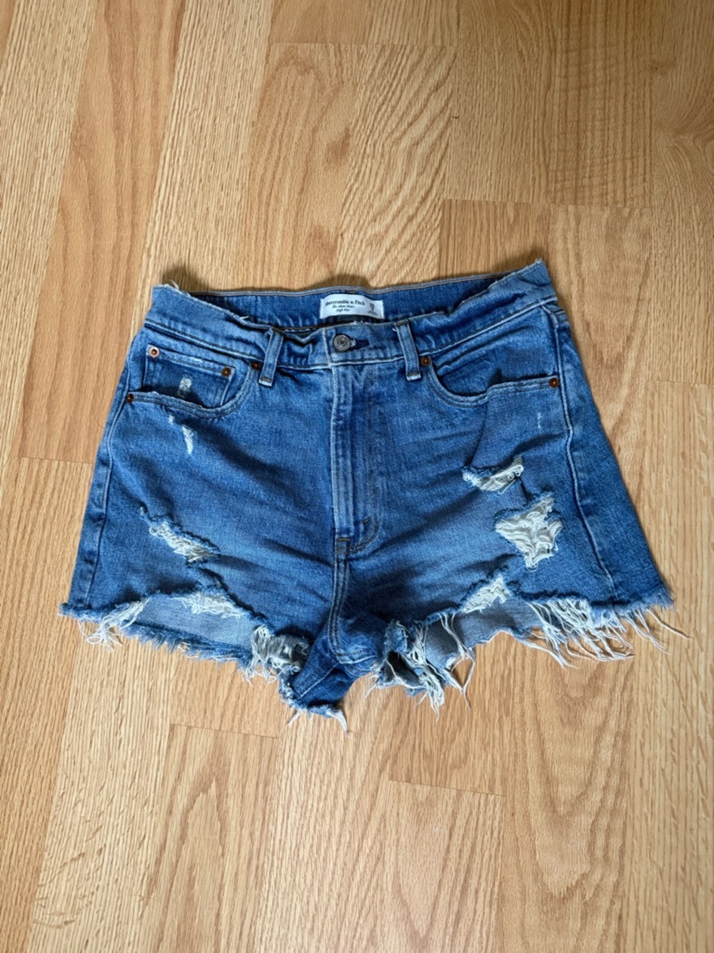 Abercrombie & Fitch Distressed Blue Denim Cutoff Shorts